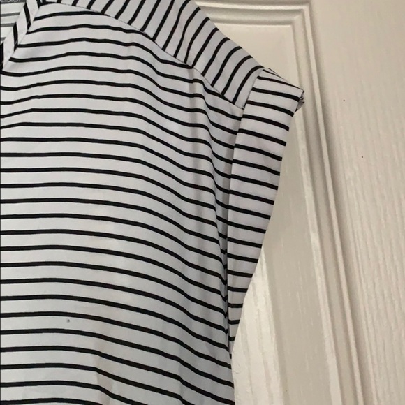 Express Cap Sleeve Blouse White/Black Size Small - Picture 5 of 6